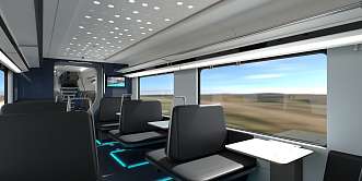 Innenaufnahme eines neuen Zuges der NAH.SH